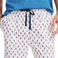 Shorts de dormir masculino Nautica Classic Fit de algodão popeline, branco, tamanho médio