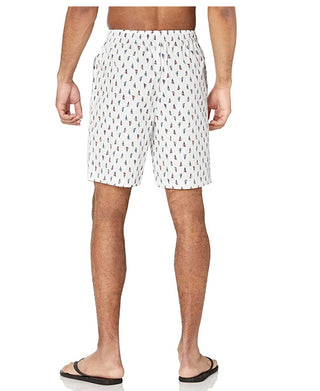 Shorts de dormir masculino Nautica Classic-Fit de algodão popeline, branco, tamanho grande