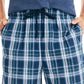 Shorts de dormir masculino Nautica Classic Fit Xadrez de algodão, azul, tamanho M
