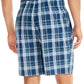 Nautica Shorts de dormir masculino de algodão xadrez com ajuste clássico, azul, tamanho grande