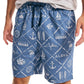 Shorts de dormir masculino Nautica Aloha Classic-Fit com estampa náutica em algodão, tamanho médio, azul