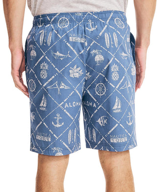 Shorts de dormir masculino Nautica Classic Fit de algodão, azul, tamanho grande