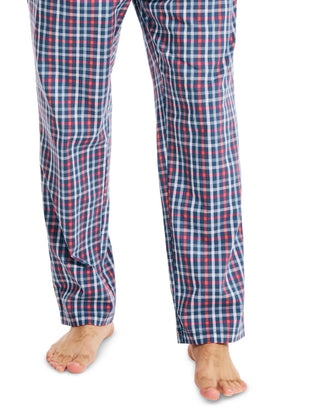 Calça de pijama popeline xadrez masculina Nautica, azul, tamanho grande