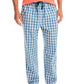 Calça de pijama popeline xadrez masculina Nautica, azul, tamanho extragrande
