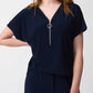Joseph Ribkoff - V-neck Zip Front Cropped Jumpsuit