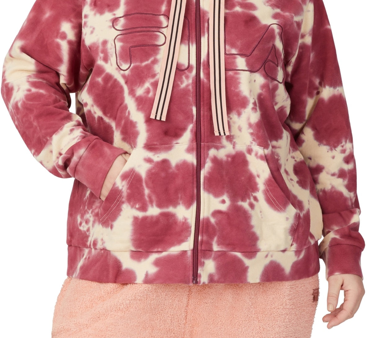Moletom com capuz feminino Fila Self Love com zíper marrom