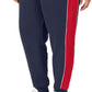 Calça de moletom feminina Fila Vigor Mid Rise Colorblocked Fleece, azul, tamanho 3X