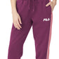 Calça jogger feminina Fila Vigor Mid Rise Colorblocked Fleece Roxa