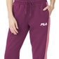 Calça de moletom feminina Fila Vigor Mid Rise Colorblocked Fleece, roxa, tamanho 3X