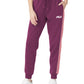 Calça de moletom feminina Fila Vigor Mid Rise Colorblocked Fleece, roxa, tamanho 3X