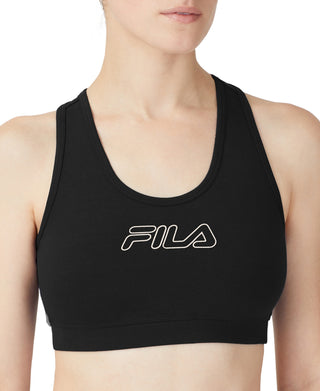 Sutiã esportivo Fila Bloom Logo Pullover feminino, preto, tamanho 3X