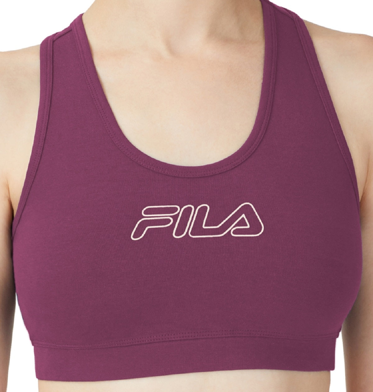 Sutiã esportivo Fila Bloom Logo Pullover feminino, roxo, tamanho 4X