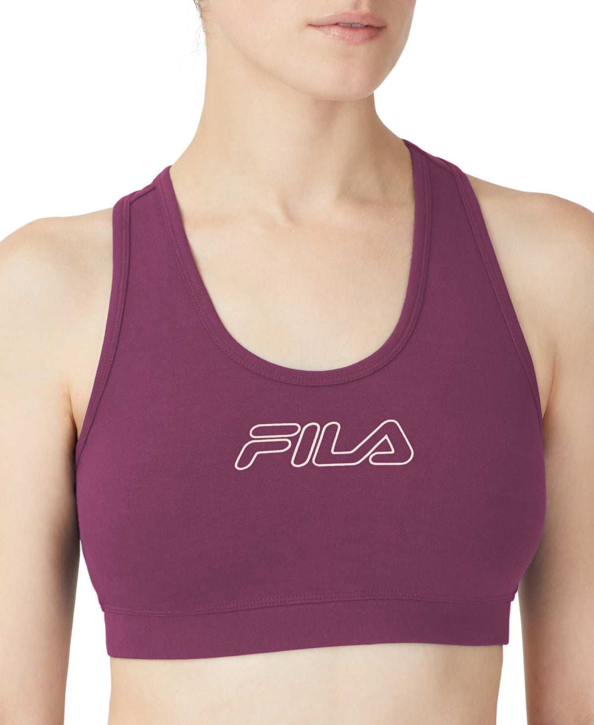 Sutiã esportivo Fila Bloom Logo Pullover feminino, roxo, tamanho 4X