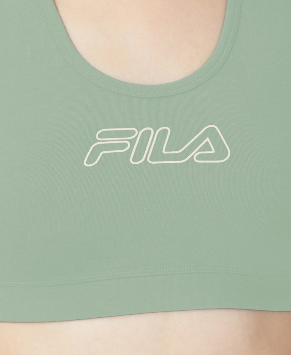 Sutiã esportivo Fila Bloom Logo Pullover feminino, verde, tamanho 2X
