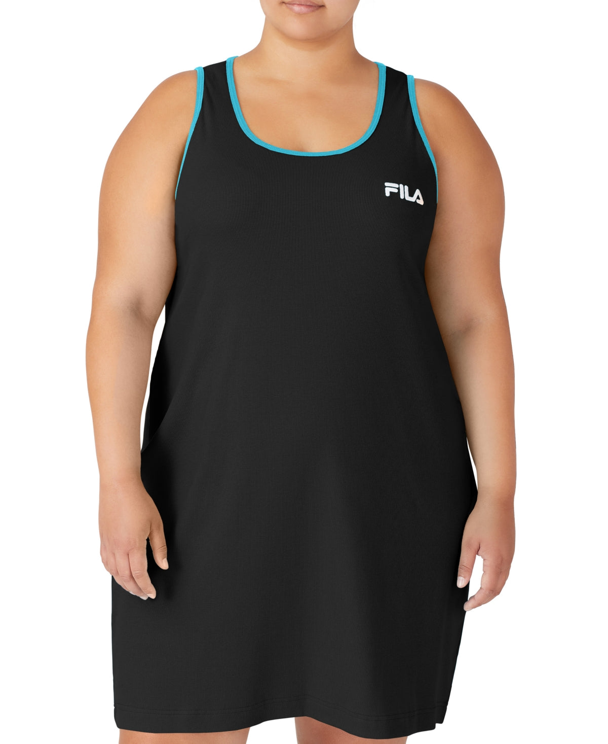 Vestido regata feminino Fila com logo, preto, tamanho 4X
