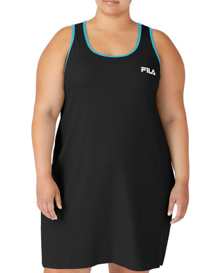Vestido regata feminino Fila com logo, preto, tamanho 4X