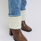 Judy Blue - High Waist Shearling Cuff Straight Leg Jeans