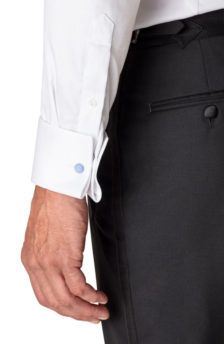 Camisa smoking masculina Eton Slim Fit Diamond Weave, branca, tamanho 16