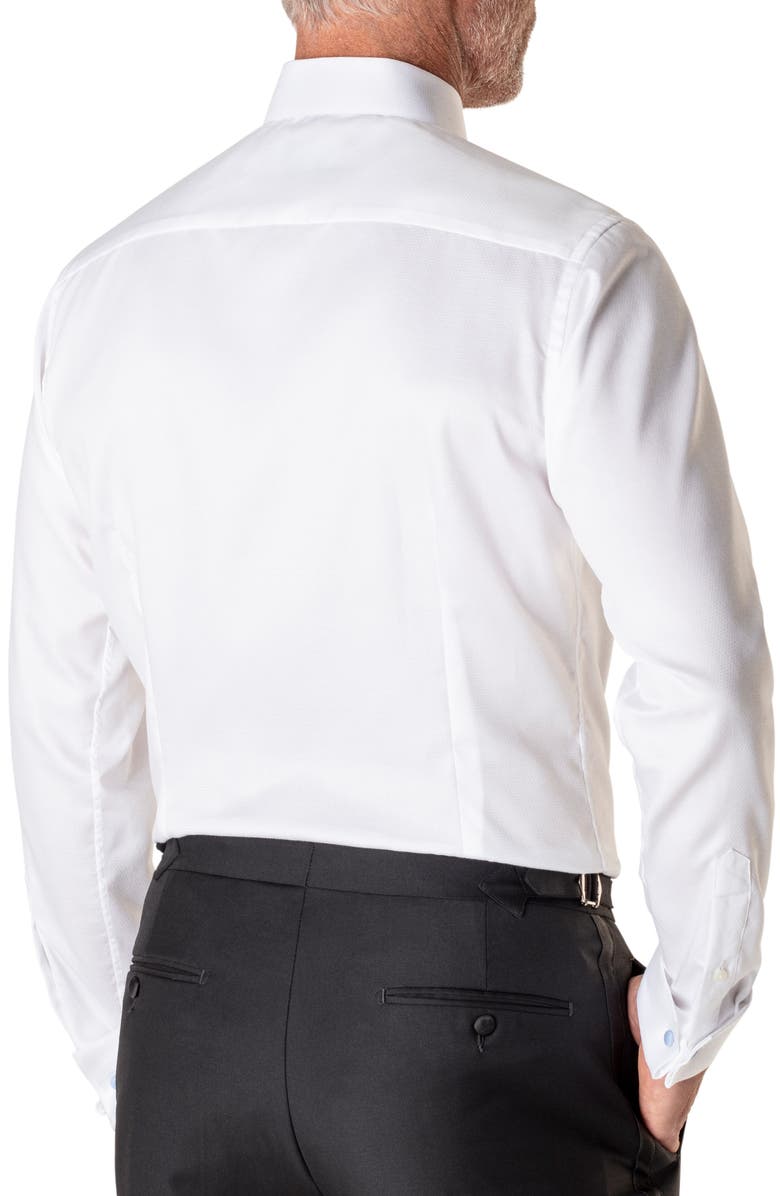 Camisa smoking masculina Eton Slim Fit Diamond Weave, branca, tamanho 16