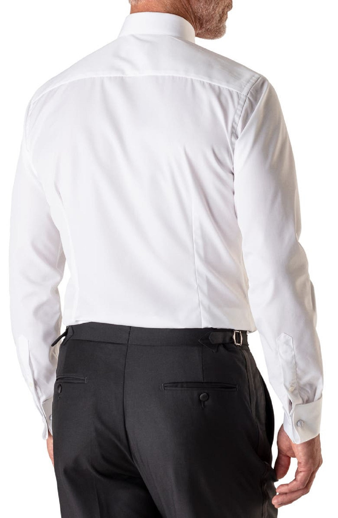Camisa de smoking plissada Eton Contemporary Fit para mulheres, branca, tamanho 15,5