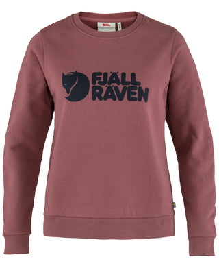 Suéter feminino Fjallraven com logotipo de algodão, roxo, tamanho médio
