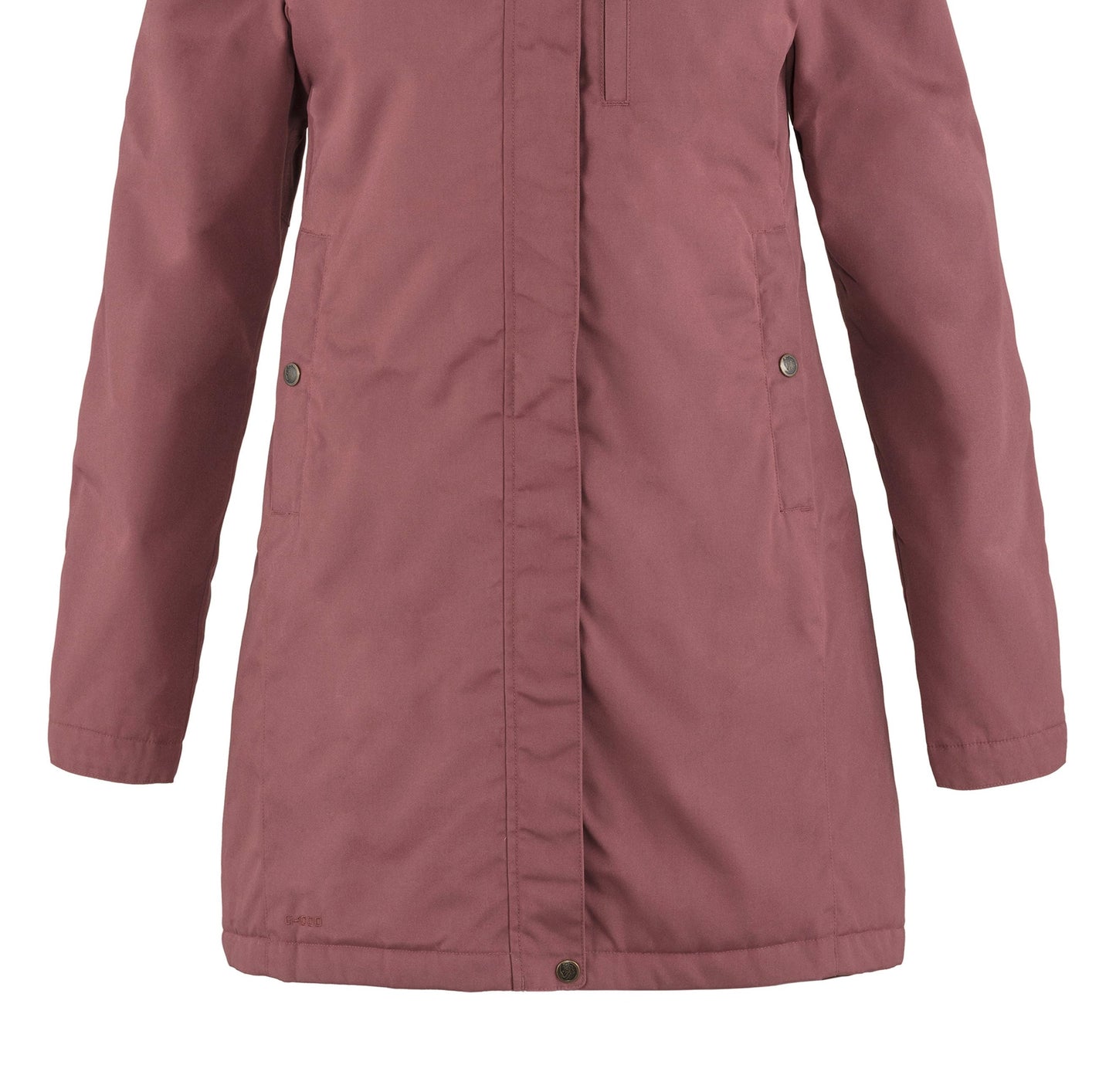 Parka acolchoada com capuz Kiruna Fjallraven feminina Mesa Roxo tamanho grande