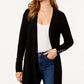 Cardigan feminino Charter Club com frente aberta, preto, tamanho pequeno e grande