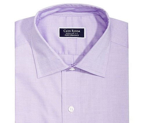 Camisa social masculina Club Room Slim Fit Stretch Easy Care Pinpoint Solid, roxa, tamanho 32-33