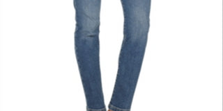 Jeans feminino estilo &amp; co com controle de barriga, perna justa, roxo, tamanho 16, pequeno