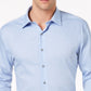 Camisa social texturizada Alfani masculina de sarja elástica com ajuste atlético e desempenho, tamanho azul, 17 x 36 x 37
