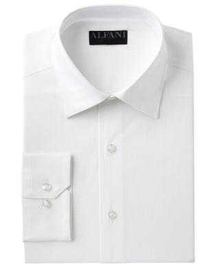 Camisa social masculina Alfani Slim Fit com elasticidade bidirecional e cor sólida, tamanho 16 x 34 x 35