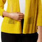 Cardigan Alfani Feminino com Frente Aberta e Pontos Mistos de Linho e Mangas Compridas, Amarelo, Tamanho Pequeno