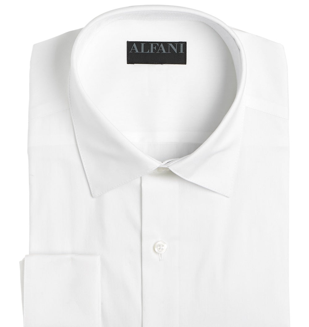 Camisa social masculina Alfani Slim Fit com punho francês elástica bidirecional, branca, 32x33