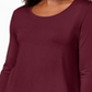 JM Collection Top feminino com decote redondo, vermelho, tamanho pequeno, extragrande