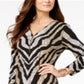 Vestido tubinho com estampa metálica feminina JM Collection, zebra, preto, tamanho pequeno e pequeno