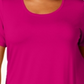 Camiseta feminina JM Collection com gola redonda elástica, rosa, tamanho 3X