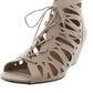 Material Girl Sandálias femininas HARLIE Gladiador com cadarço e salto alto, marrom, tamanho 8,5