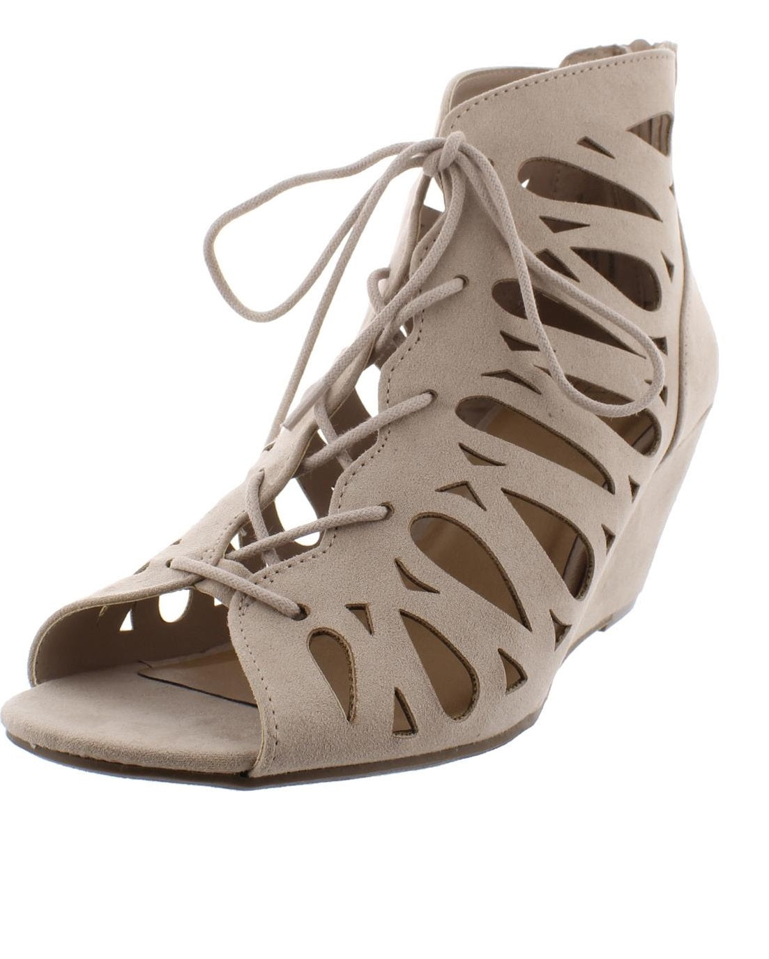 Material Girl Sandálias femininas HARLIE Gladiador com cadarço e salto alto, marrom, tamanho 8,5