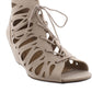 Material Girl Sandálias femininas HARLIE Gladiador com cadarço e salto alto, marrom, tamanho 8,5