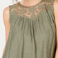 Blusa feminina sem mangas com decote em joia, verde, tamanho pequeno, estilo &amp; co