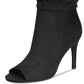 Botas de salto aberto Petra da Material Girl para mulheres, pretas, tamanho 7 M