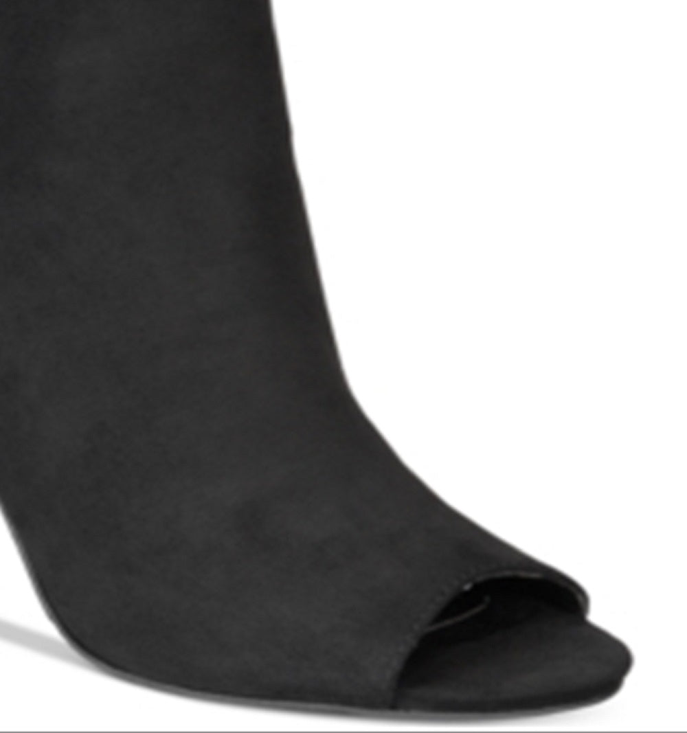 Botas de salto aberto Petra Material Girl femininas, pretas, tamanho 8 M