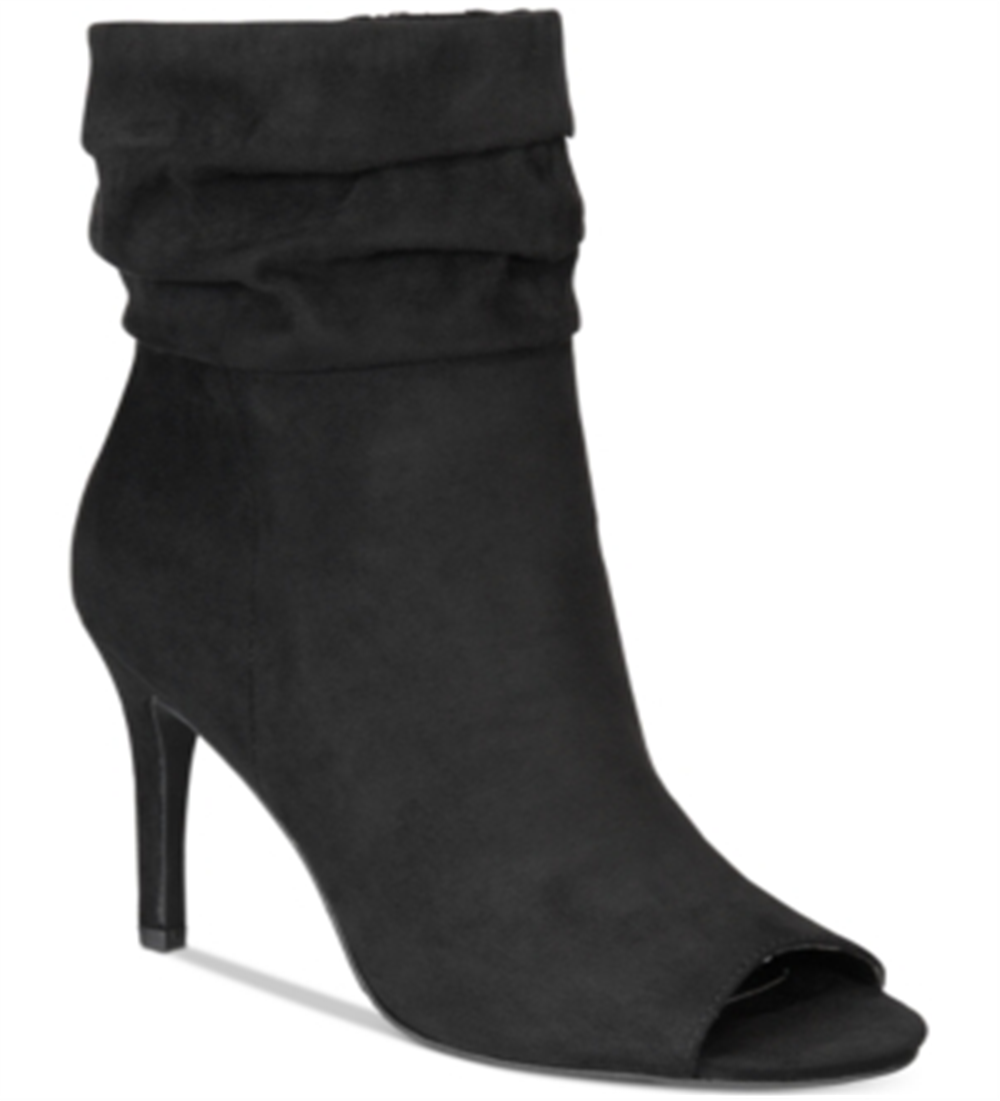 Botas de salto aberto Petra Material Girl femininas, pretas, tamanho 8 M