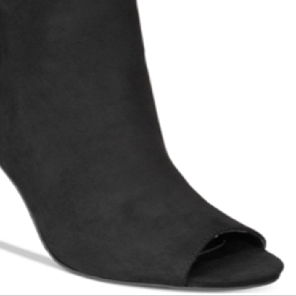 Botas de salto aberto Petra Material Girl femininas, pretas, tamanho 9 M