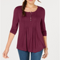 Blusa feminina de manga comprida estilo &amp; co, roxa, tamanho pequeno