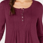 Blusa feminina de manga comprida estilo &amp; co, roxa, tamanho pequeno