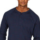 Camiseta básica masculina American Rag Henley azul tamanho médio