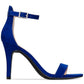 Material Girl Sandálias femininas de tecido aberto no dedo do pé casual com tira no tornozelo azul tamanho 8,5 W