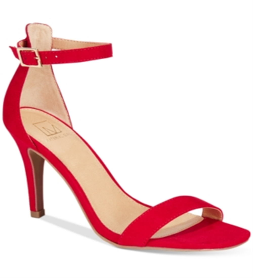 Material Girl Blaire Sandálias Femininas de Duas Peças Vermelhas Tamanho 5,5 M