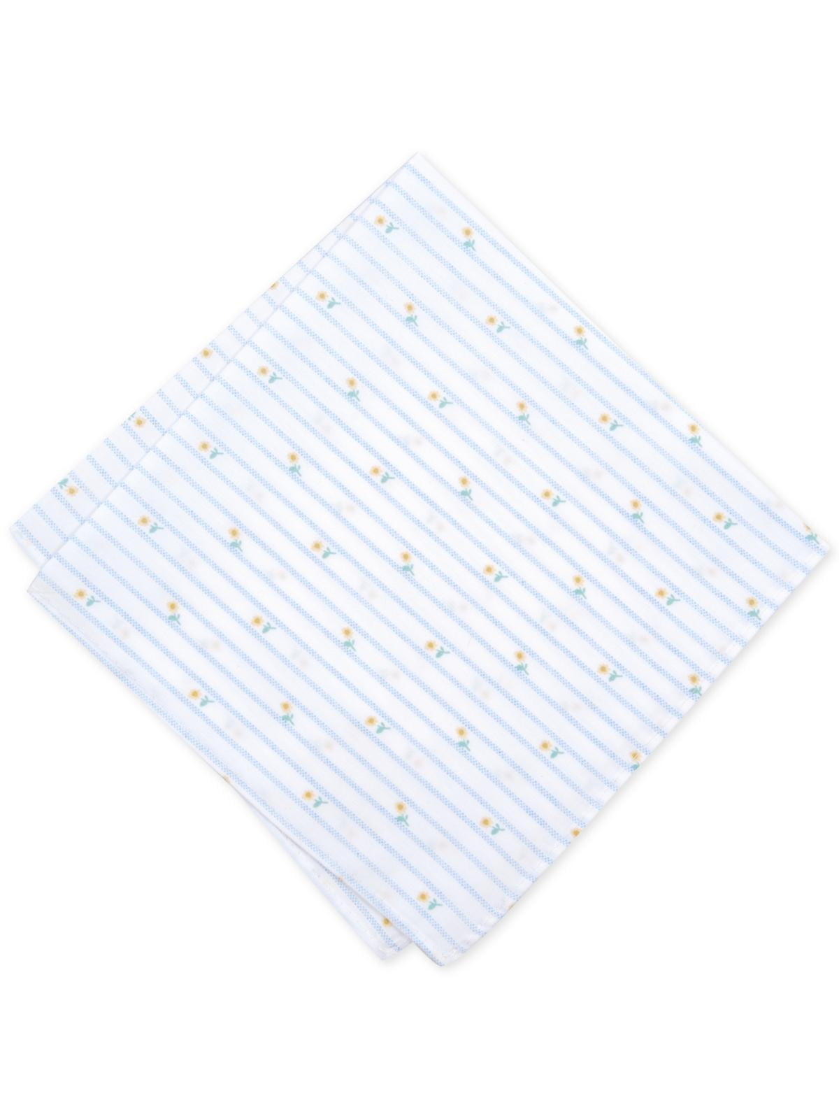 Bar III Masculino Tossed Tulip Algodão Listrado Bolso Lenço Branco Tamanho Único